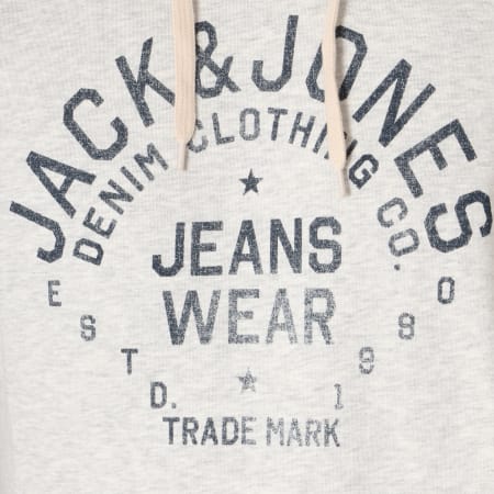 Jack And Jones - Sweat Capuche Jeans Gris Chiné