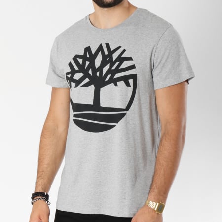 Timberland - Tee Shirt Seasonal Logo A1N8Y Gris Chiné