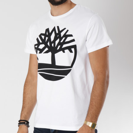 Timberland - Tee Shirt Seasonal Logo A1N8Y Blanc Noir
