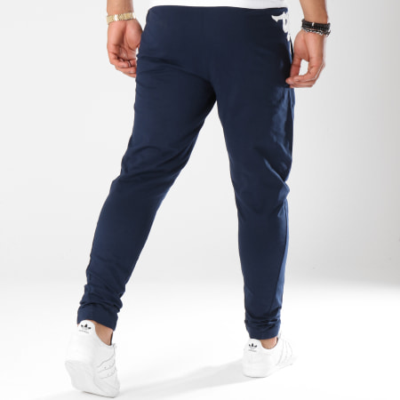 Kappa - Pantalon Jogging Logo Cristiano Bleu Marine Blanc