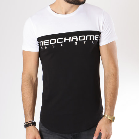 Neochrome - Tee Shirt Bicolore Tech Noir Blanc