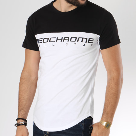 Neochrome - Tee Shirt Bicolore Tech Blanc Noir