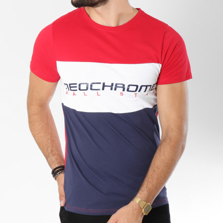Neochrome - Tee Shirt Tricolore Tech Bleu Marine Rouge Blanc