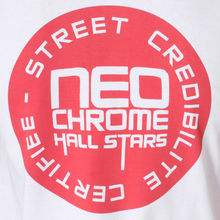 Neochrome - Tee Shirt Paint Blanc Rouge