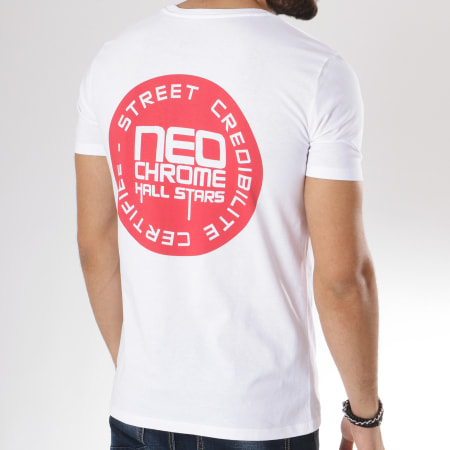 Neochrome - Tee Shirt Paint Blanc Rouge