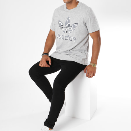 Adidas Originals - Tee Shirt Camo Trefoil DH4766 Gris Chiné