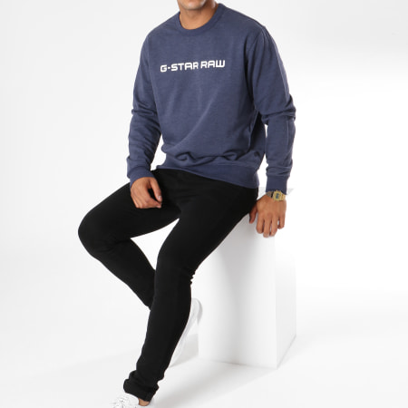 G Star Sweat Crewneck Loaq D08477 9842 Bleu Marine Chin
