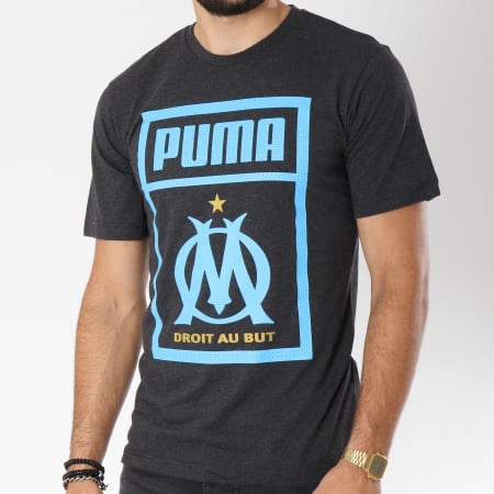 Puma - Tee Shirt OM Fan Shoe Tag 754218 Gris Anthracite Chiné