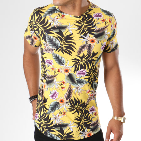 Uniplay - Tee Shirt Oversize 1331-11 Jaune Floral 