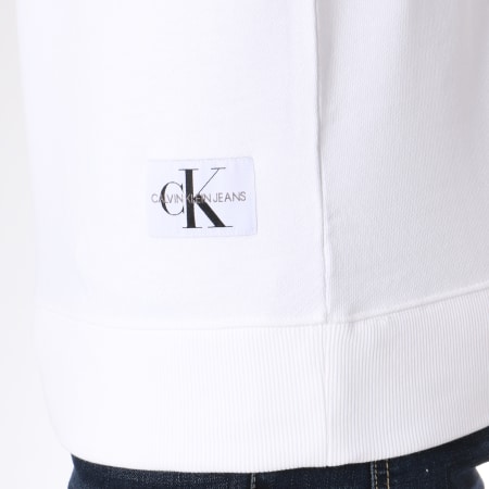 Calvin Klein - Sweat Crewneck Monogram Chest Logo 7743 Blanc