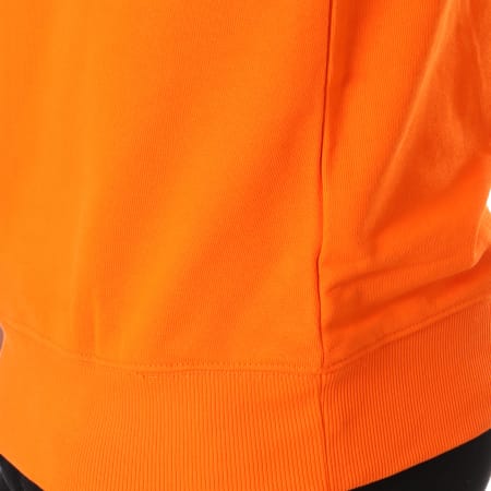 Calvin Klein - Sweat Crewneck Institutional Box Logo Orange Blanc