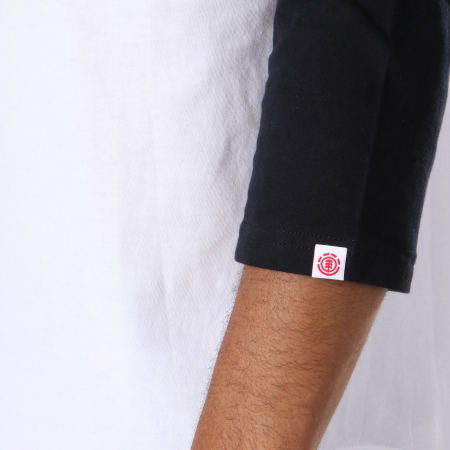 Element - Tee Shirt Manches Longues Oversize Vertical Raglan Blanc Noir