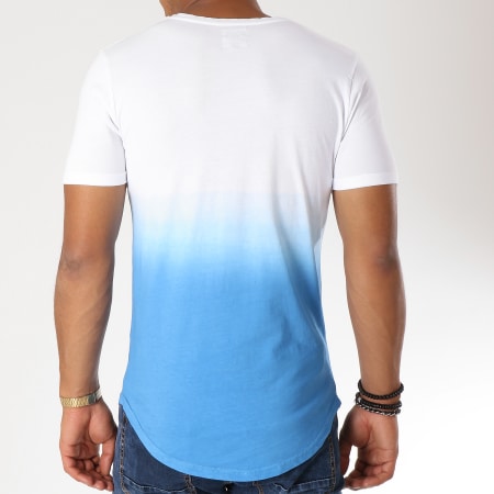 LBO - Tee Shirt Oversize 476 Blanc Dégradé Bleu Clair