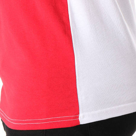 LBO - Tee Shirt Poche Bicolore Raye 480 Rouge Blanc