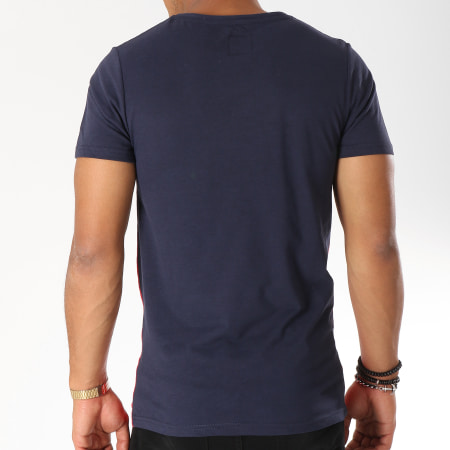 LBO - Tee Shirt Poche Tricolore Raye 488 Bleu Blanc Rouge