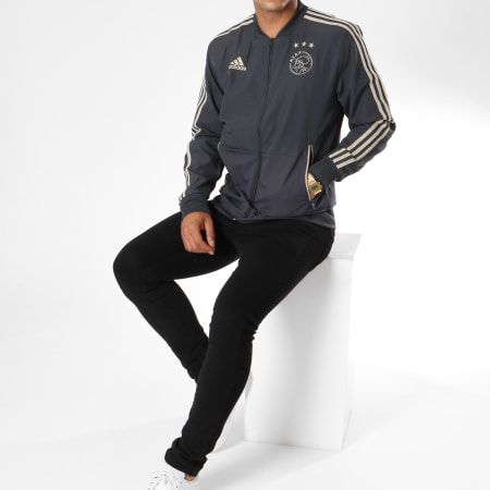 Adidas Sportswear - Veste Zippée Ajax Amsterdam CW8012 Gris Anthracite Beige