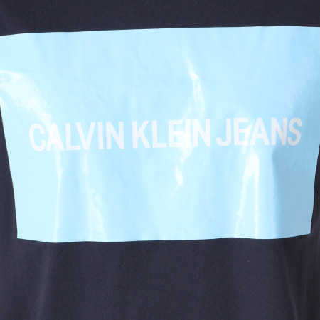 Calvin Klein - Tee Shirt Institutional Box Logo 7850 Bleu Marine