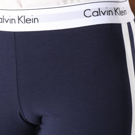 Calvin Klein - Legging Femme Avec Bandes QS5985E Bleu Marine Blanc
