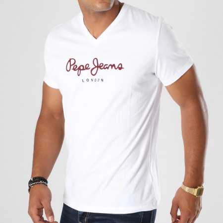 Pepe Jeans - Tee Shirt Eggo V Blanc