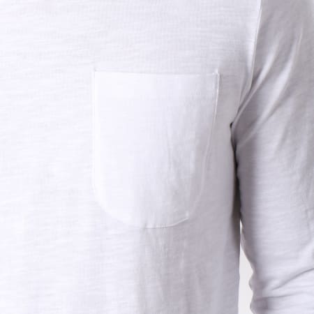 Produkt - Tee Shirt Manches Longues Poche Slub Blanc