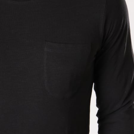 Produkt - Tee Shirt Manches Longues Poche Slub Noir