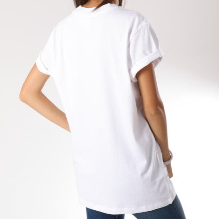 Adidas Originals - Tee Shirt Oversize Femme Big Trefoil DH3165 Blanc Orange