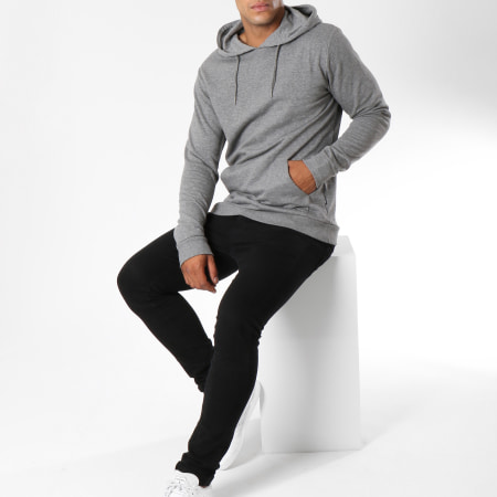 Only And Sons - Sweat Capuche Basic Gris Chiné