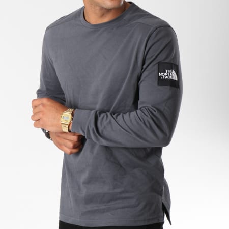 The North Face - Tee Shirt Manches Longues Fine 2 Gris Anthracite