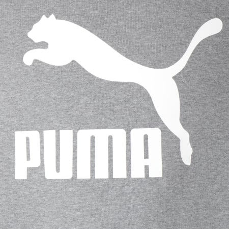 Puma - Sweat Capuche Avec Bande Classic T7 Logo 576336 03 Gris Chiné Blanc