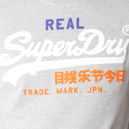 Superdry - Tee Shirt Vintage Logo M10036NS Gris Chiné