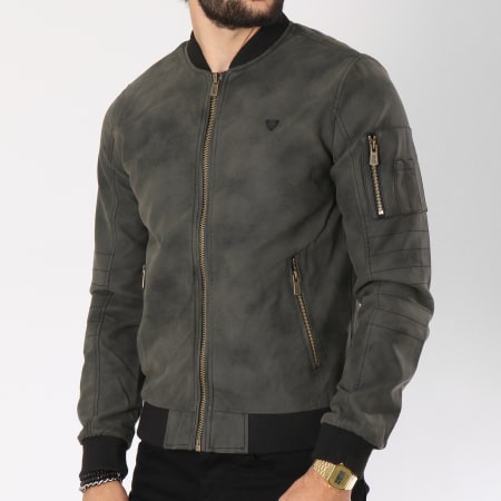 Kaporal Bomber Suedine Vimesh Gris Anthracite LaBoutiqueOfficielle