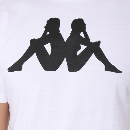 Kappa - Tee Shirt Logo Estesso Blanc Noir
