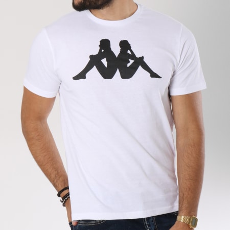 Kappa - Tee Shirt Logo Estesso Blanc Noir