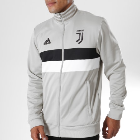 Adidas Performance - Veste Zippée Juventus 3 Stripes CW8784 Vert Kaki Noir Blanc