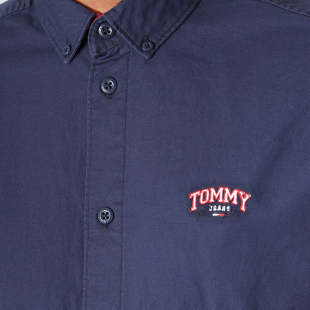 Tommy Hilfiger - Chemise Manches Longues Color Block 4981 Bleu Marine Rouge Blanc