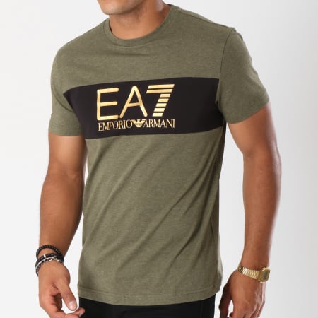 EA7 Emporio Armani - Tee Shirt 6ZPT20-PJ02Z Vert Kaki Chiné