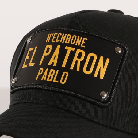 Hechbone - Casquette Trucker Plaque El Patron Noir Noir