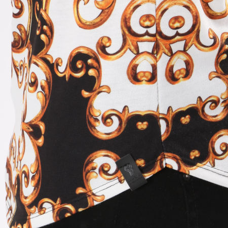 Uniplay - Tee Shirt Oversize T372 Blanc Noir Orange Renaissance