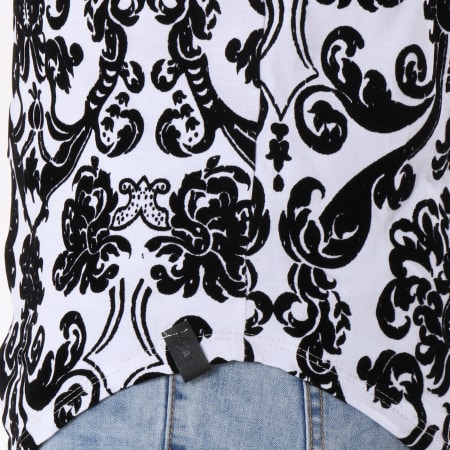 Uniplay - Tee Shirt Oversize UY232 Blanc Noir Floral