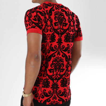 Uniplay - Tee Shirt Oversize UY232 Rouge Noir Floral