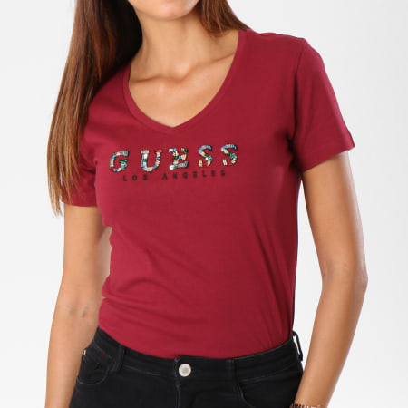 Guess - Tee Shirt Femme W84I56R5JK0 Bordeaux