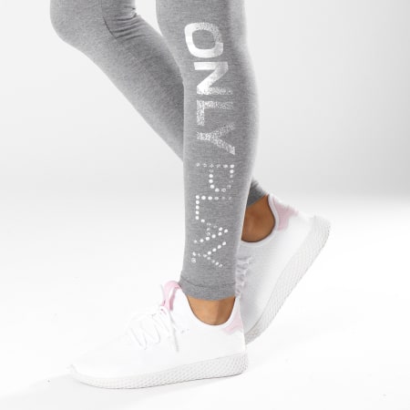 Only - Legging Femme Fray Gris Chiné