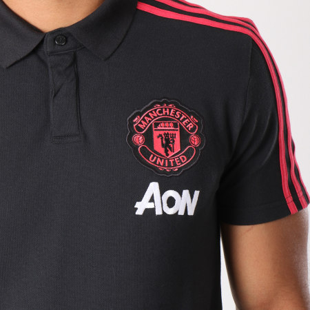 Adidas Performance - Polo Manches Courtes Manchester United DP2278 Noir Rose