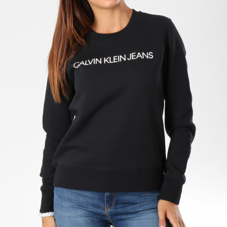 Calvin Klein - Sweat Crewneck Femme Institutional 8551 Noir
