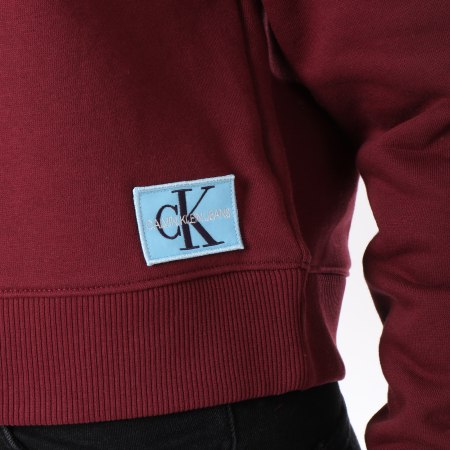 Calvin Klein - Sweat Crewneck Femme Monogram Badge 8562 Bordeaux