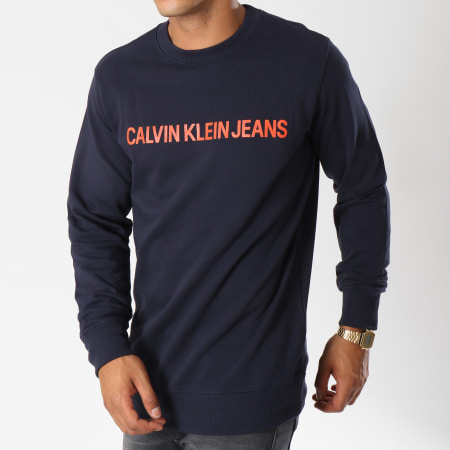 Calvin Klein - Sweat Crewneck Institutional Logo 7758 Bleu Marine