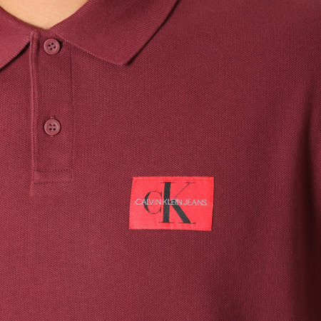 Calvin Klein - Polo Manches Courtes Monogram Logo 9467 Bordeaux