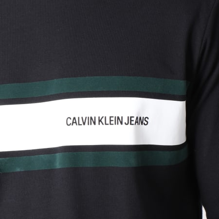 Calvin Klein - Tee Shirt Manches Longues Stripe 9586 Noir