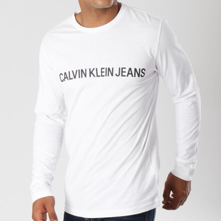 Calvin Klein - Tee Shirt Manches Longues Institutional 9592 Blanc