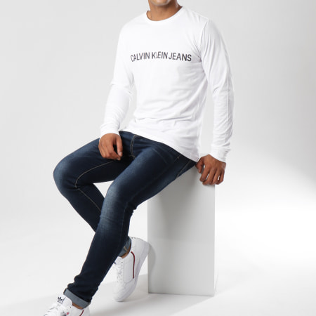 Calvin Klein - Tee Shirt Manches Longues Institutional 9592 Blanc